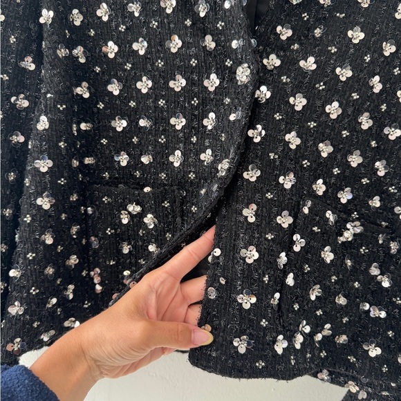 GUIZIO Shiloh Sequin Tweed Black Jacket XXL - Picture 13 of 13